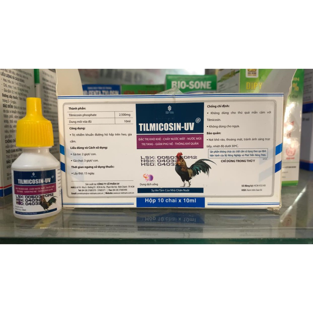 UV- TILMICOSIN 10ml ngừa khò khè trên gà