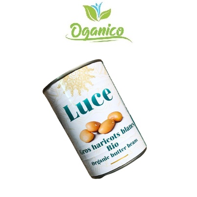 Đậu Trắng To/Đậu trắng to hữu cơ đóng hộp LUCE 400g/Nhập Khẩu Ý