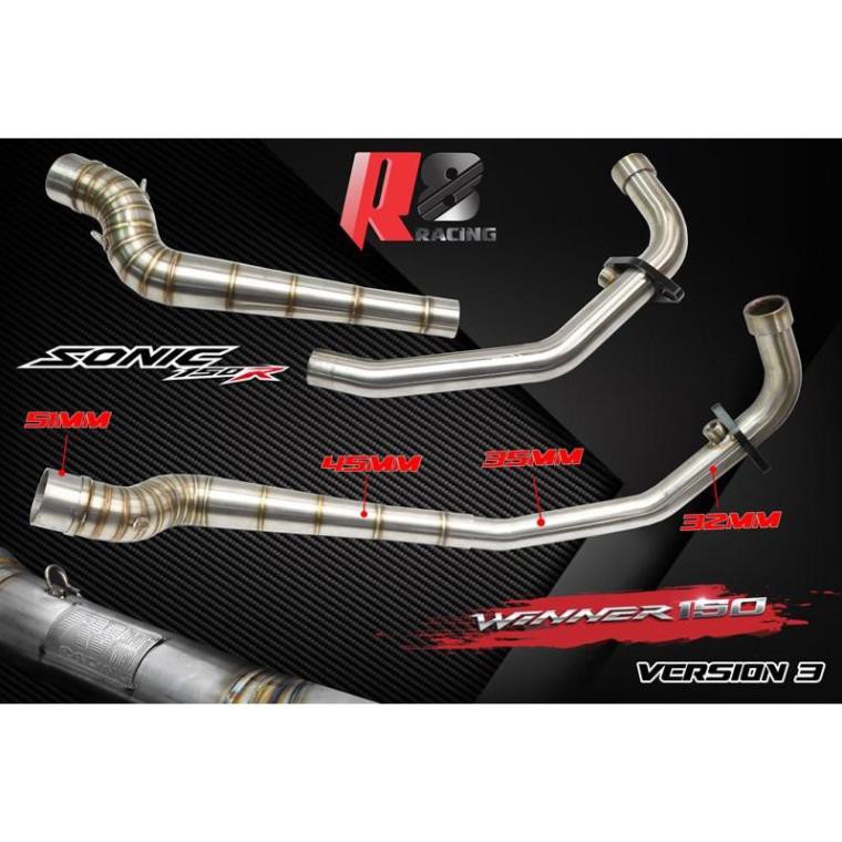 Cổ pô tăng 2 khúc R8 Racing  Winner / Sonic _Dochoixemaynhapkhau