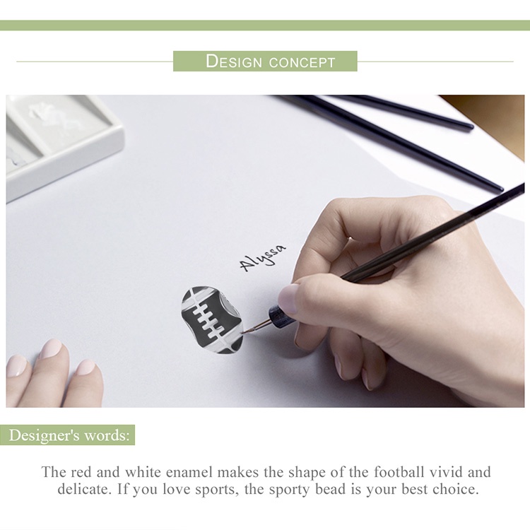 Vòng tay Bamoer YIC016 lỗ 4.5mm thiết kế quả bóng rổ hợp thời trang