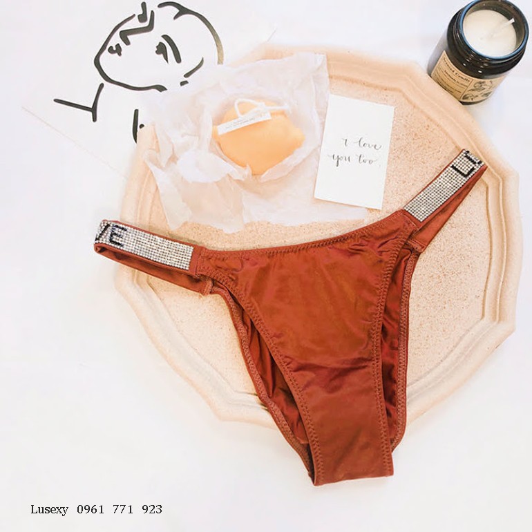 QUẦN LÓT ĐÍNH ĐÁ LỌT KHE CAO CẤP sang trọng - Shop đồ lót nữ đẹp dễ thương chất thun lạnh mát màu hồng xanh đen đỏ