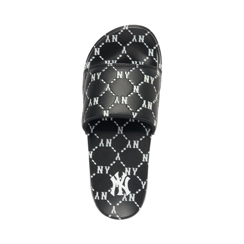 Dép MLB Mound Dia Monogram CHÍNH HÃNG MLB Mound Dia Monogram New York Yankees Black Slide - Simple Sneaker