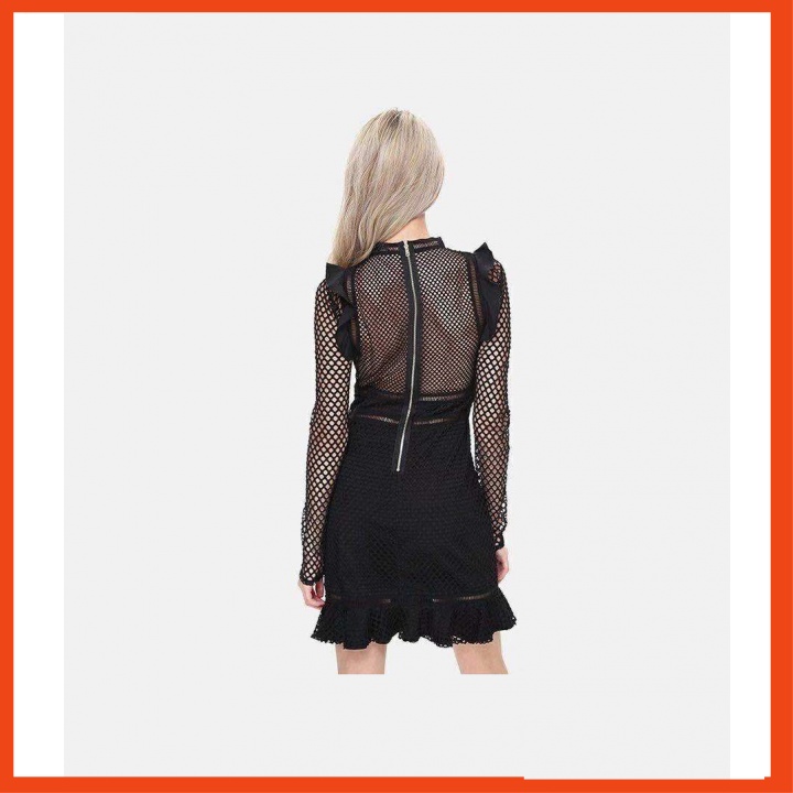 Váy Ren Guess Dài Tay Xuyên Thấu Đuôi Cá Cho Nữ