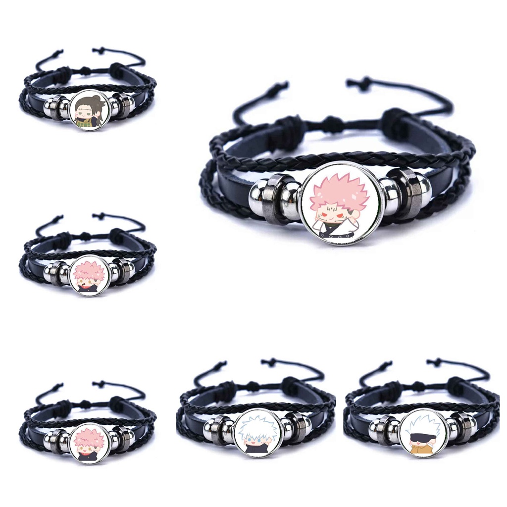 Vòng tay da lộn in hình nhân vật JUJUTSU KAISEN ver TẬP THỂ DỤC anime chibi tiện lợi xinh xắn thời trang