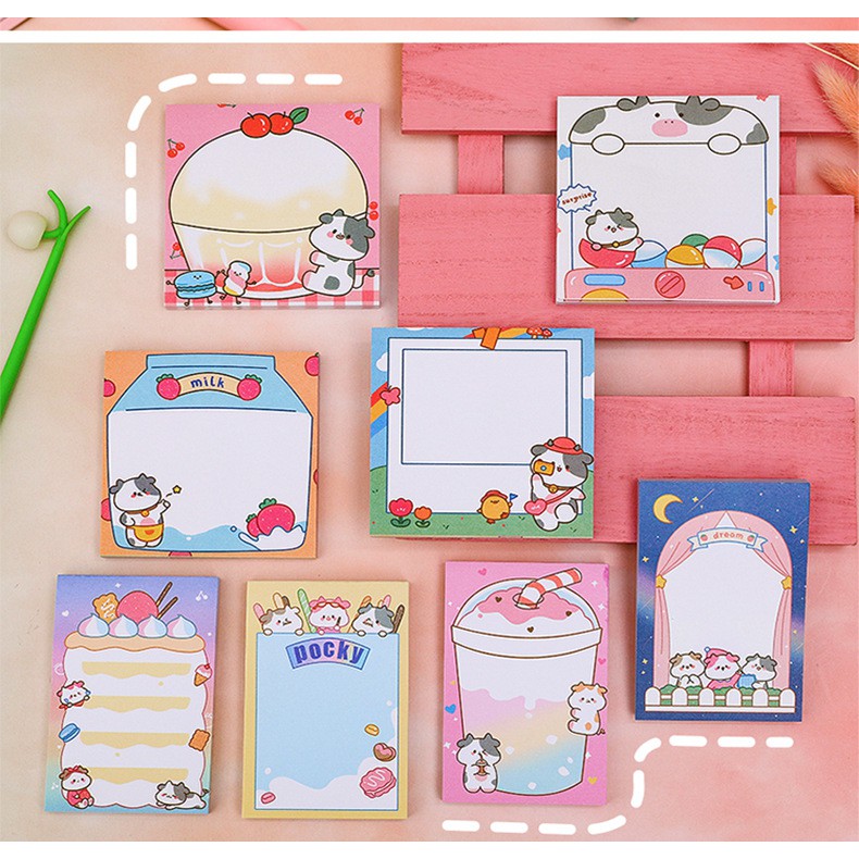 Giấy note, giấy ghi chú hình bò sữa