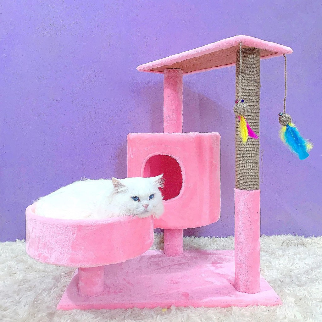 Cattree Nhà cây cho mèo 3 tầng có 2 ổ nằm  (Ảnh tự chụp tại shop)