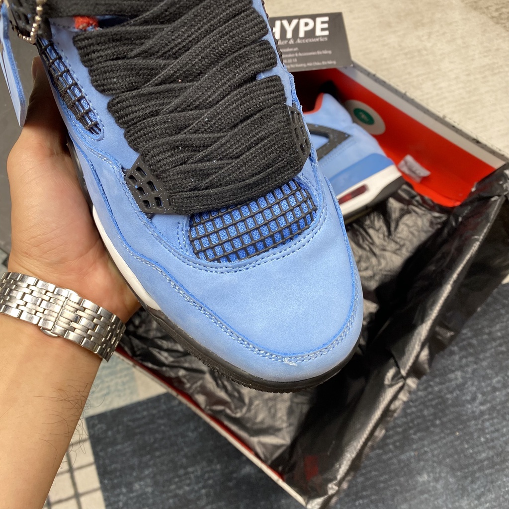 Giày sneaker Jordan 4 Travis Scott (giày bóng rổ  Xanh Đen ) - Hype Sneaker | Bản High Quality