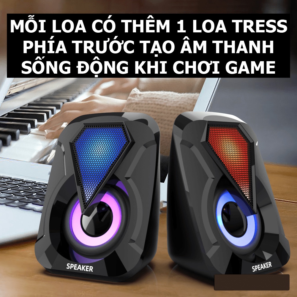 Loa vi tính mini các phiên bản hot để bàn cao cấp âm thanh siêu trầm có đèn led 7 màu - NK