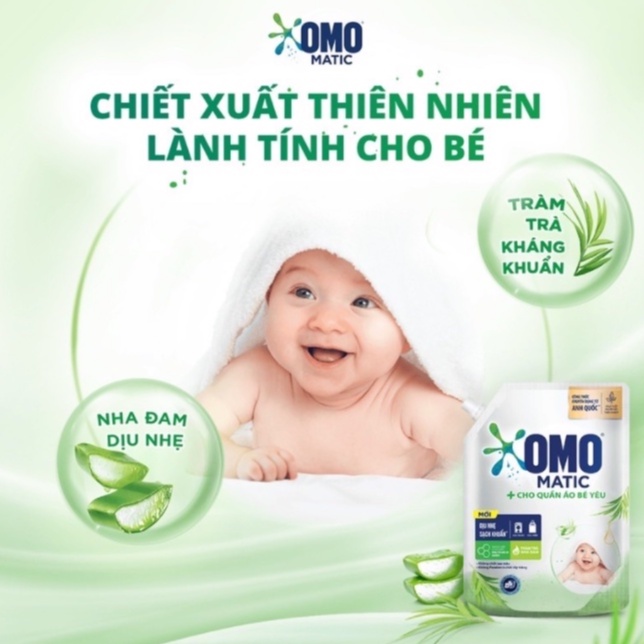 NƯỚC GIẶT OMO MATIC DỊU NHẸ CHO QUẦN ÁO BÉ YÊU TÚI 3.6kg