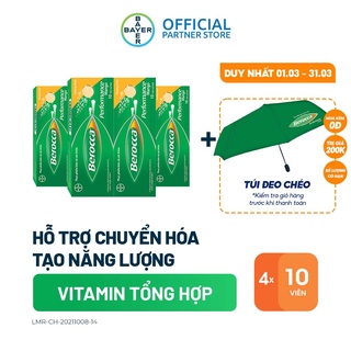 Bộ 4 Viên sủi bổ sung Vitamin Berocca Performance Mango 10 Viên / Tuýp