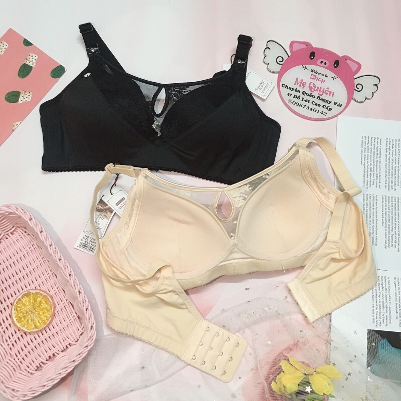 Áo lót nữ cotton lạn phối ren hở khe ngực quyến rũ, mút mỏng 1cm không gọng ôm trọn dáng ngực