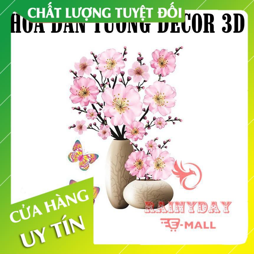 [FreeShip - Hàng loại đẹp] Tranh dán tường 3d, tranh 3d dán tường hình bình hoa đẹp  - LC Store