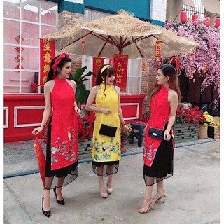 Set bộ áo dài cổ yếm + chân váy siêu xinh - Mua set áo dài kiểu đẹp