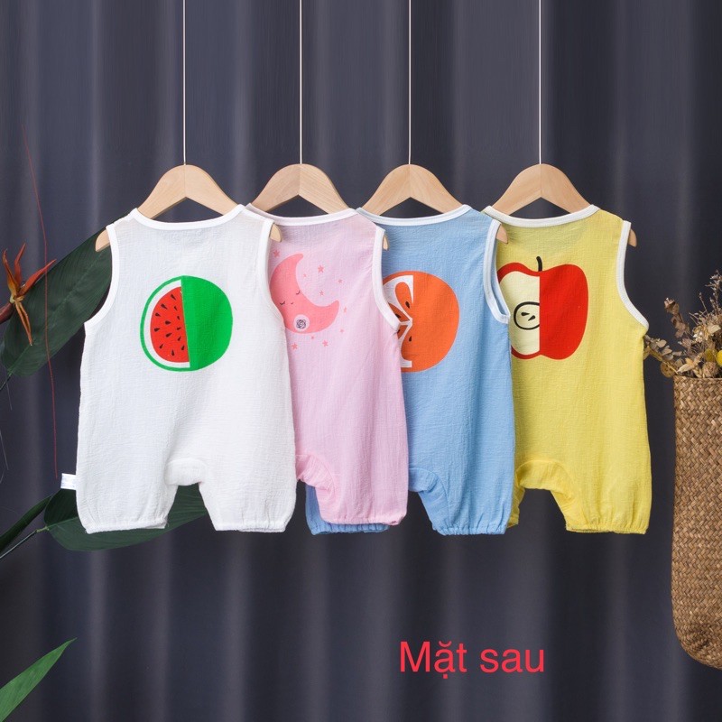 Body ba lỗ cotton đũi siêu mát hàng Quảng Châu mặc hè liền quần cho bé trai bé gái