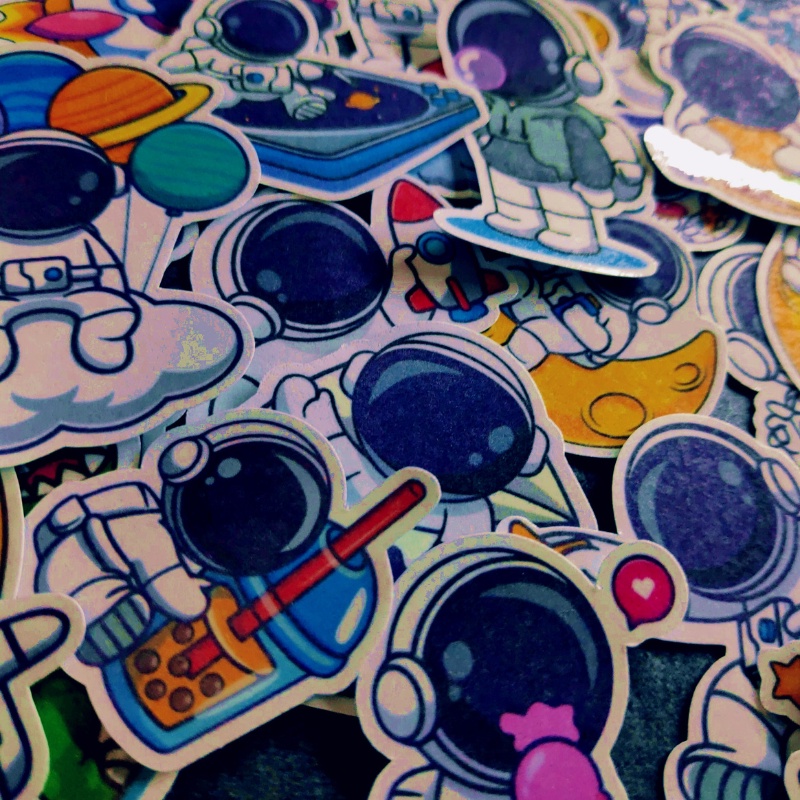 Set 30 hình dán sticker Phi Hành Gia dễ thương