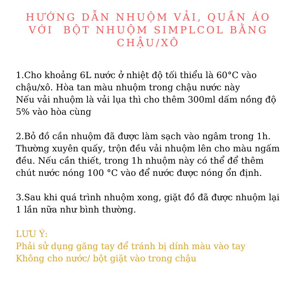 Bột nhuộm màu quần áo, vải Simplicol Textilfarbe Intensive/ Expert - Shop Dalavii