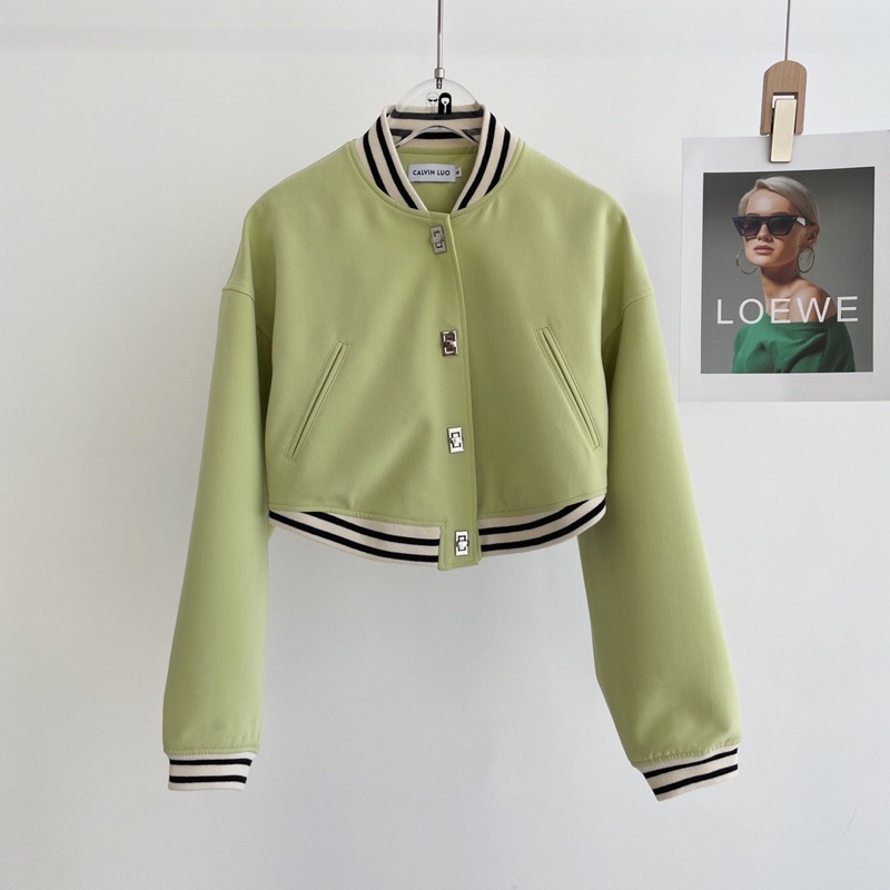 Áo khoác nữ dáng bomber croptop thương hiệu thời trang cao cấp Calvinluo
