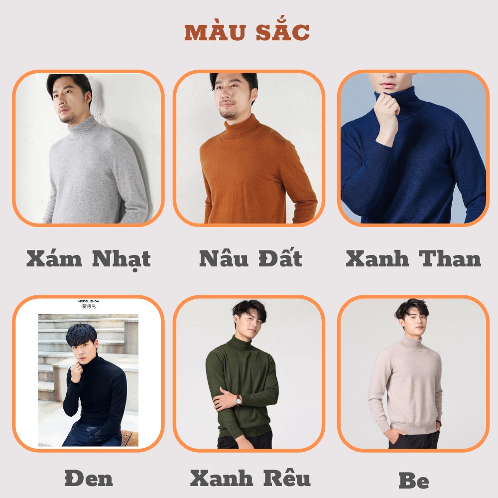 Áo len nam cổ lọ hàn quốc đẹp vải len sợi dày dặn cao cấp VALIZA AL59