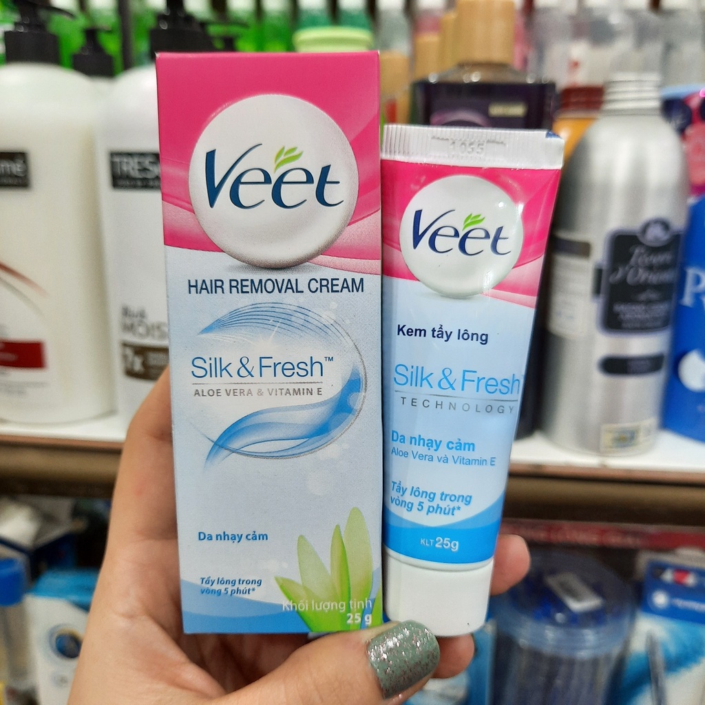 Kem tẩy lông cho da nhạy cảm Veet Silk Fresh 25g