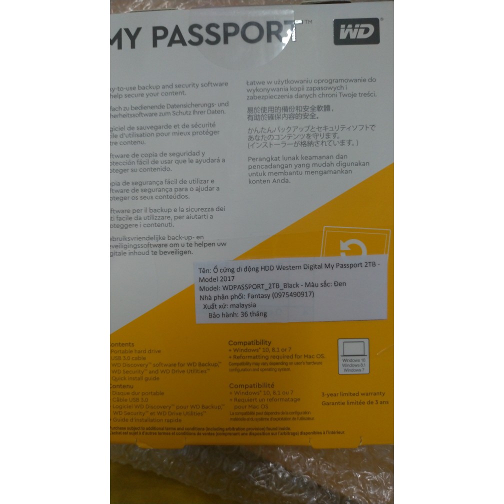 Ổ Cứng Di Động Western Digital My Passport USB 3.0 new version (bảo hành 36 tháng)