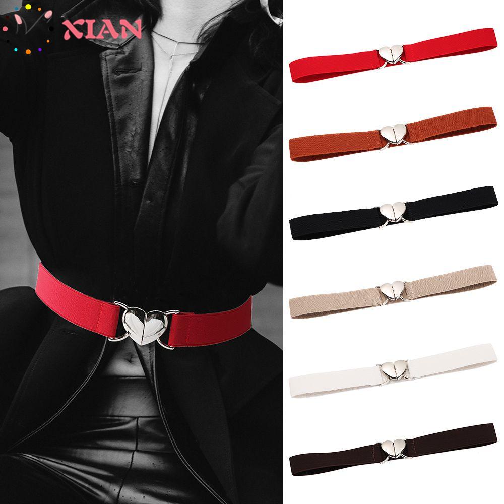 Thắt lưng co giãn mặt hình trái tim trang trí đầm thanh lịch nhiều màu sắc cho nữ