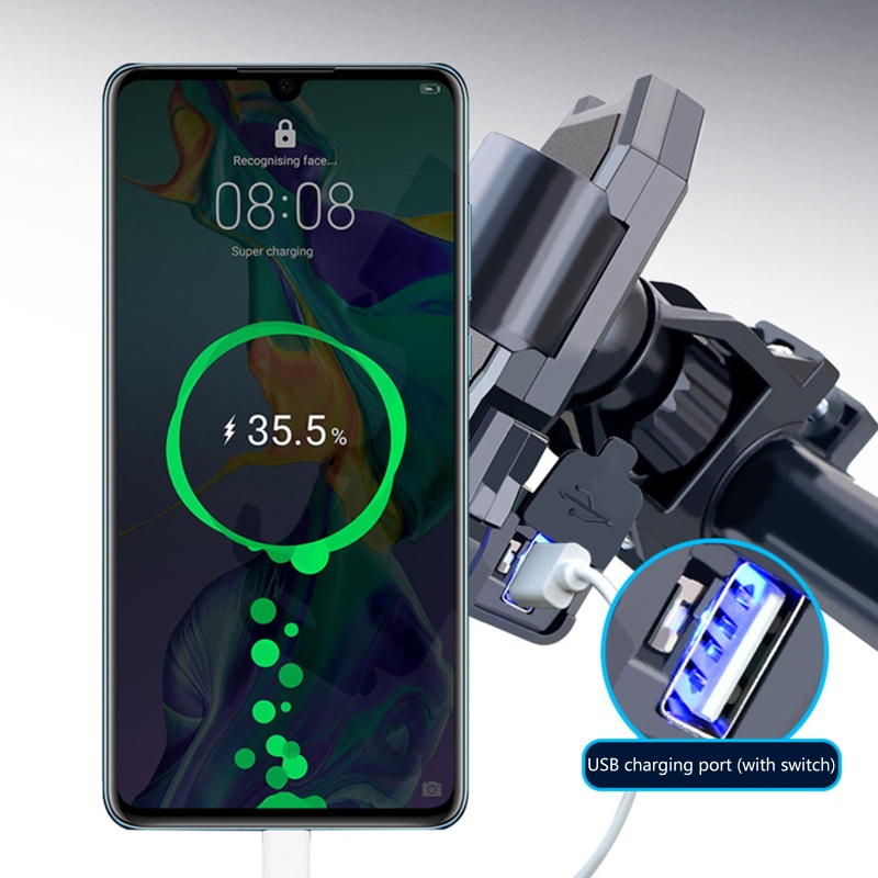 Giá Đỡ Điện Thoại Kiêm Sạc Không Dây Có Thể Điều Chỉnh Cho Xe Đạp / Xe Máy