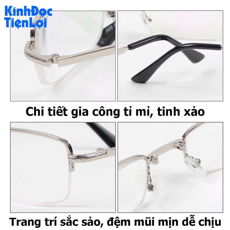 Kính lão Kính Viễn thị Đọc sách Gọng chống gỉ Tròng chống UV Gấp xếp