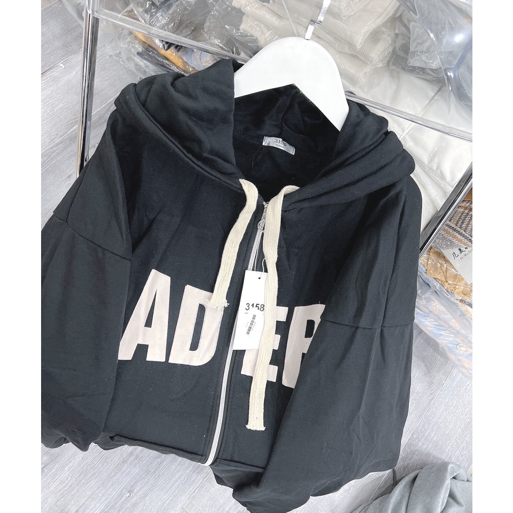 Khoác Nỉ Hooide Dáng Rộng Tay Bồng Tay To Unisex Chữ ADER Nam Nữ Uzzlang