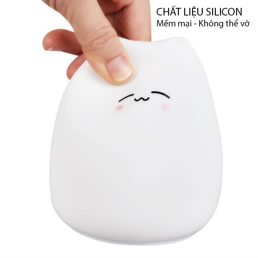 Đèn ngủ để bàn silicon hình Mèo Cute cảm ứng đổi màu cực dễ thương-Venado | BigBuy360 - bigbuy360.vn