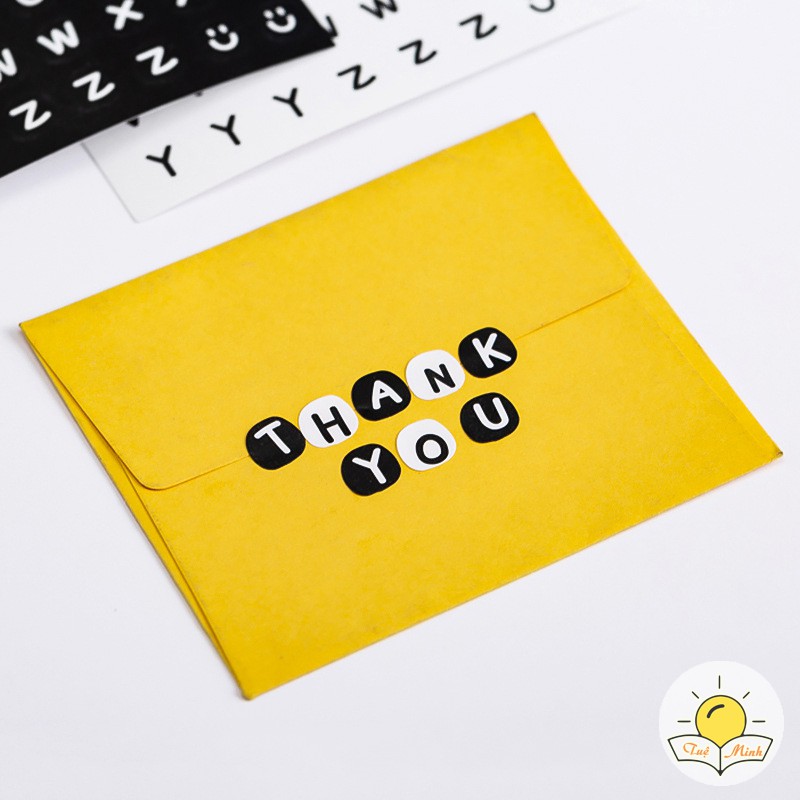 Nhãn dán Sticker chữ cái alphabet nhiều mẫu, bảng chữ số dán take note, sổ tay, điện thoại