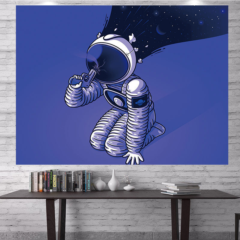 Tranh vải treo tường trang trí nội thất hình phi hành gia vũ trụ NASA