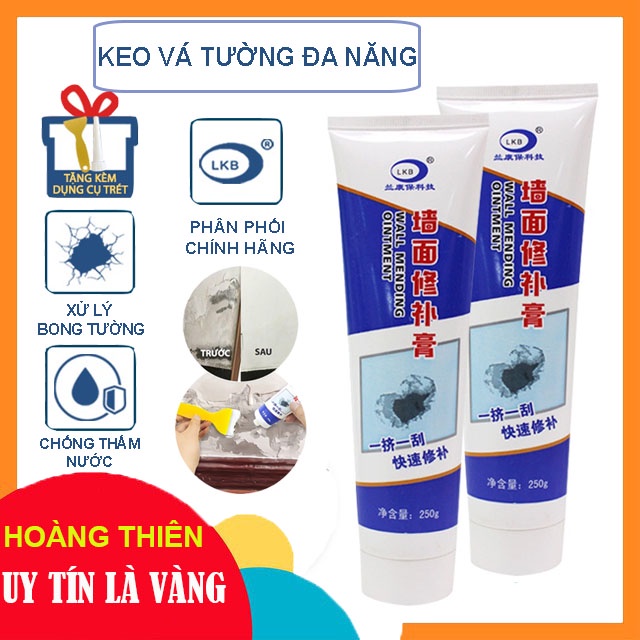 [SỈ SỐ LƯỢNG] Bộ 5 Lọ Keo Vá Tường Chống Thấm LKB 250gr - Trám Trét Vết Nứt Khe Hở Tường - Chống Mốc Ẩm Làm Sạch Tường