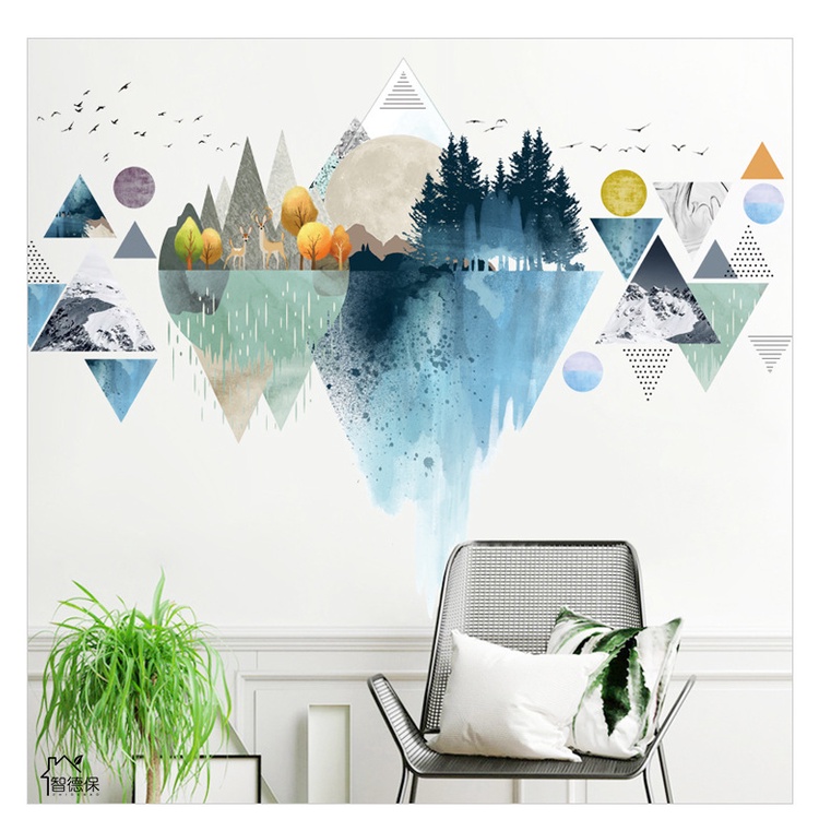 Decal 3D tranh phong cảnh dán tường phòng khách siêu sang trọng DKN177 - decalamyshop