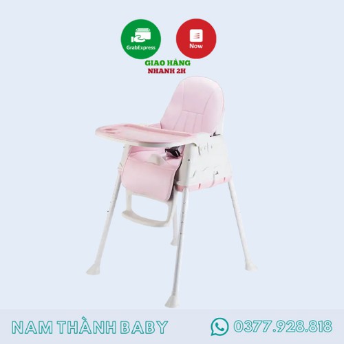 [Mã 267FMCGSALE giảm 8% đơn 500K] FREE SHIP !!! GHẾ ĂN DẶM HANBEI + ĐỆM + BÁNH XE 9BABY - MÀU HỒNG