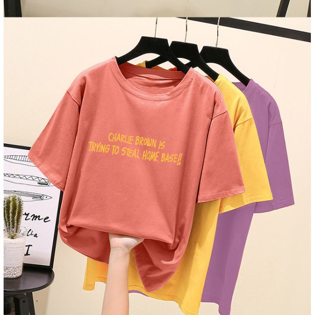 100% cotton women clothes /clothing t-shirt women round neck short sleeve print blouse tops