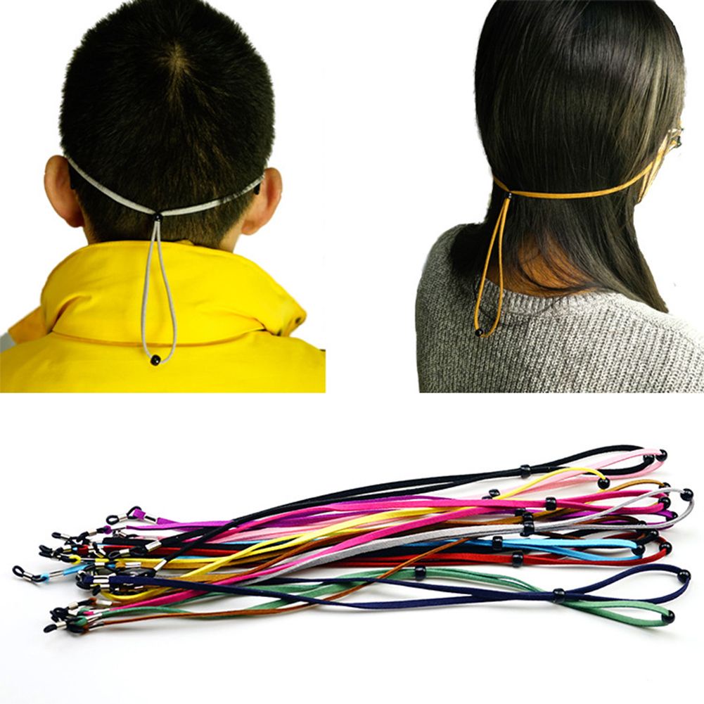 (Hàng Mới Về) Dây Đeo Mắt Kính Thể Thao Bằng Da Lộn Màu Trơn Chống Trượt Điều Chỉnh Được Thời Trang