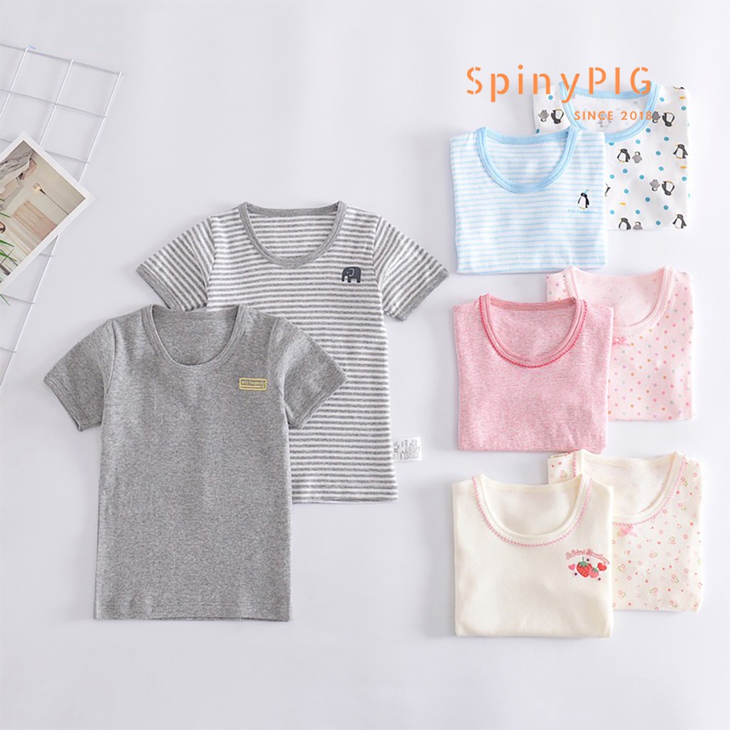 Set 2 chiếc áo phông cho bé 0-6 tuổi xuất Nhật cao cấp 100% cotton nhiều màu cho cả bé trai và gái