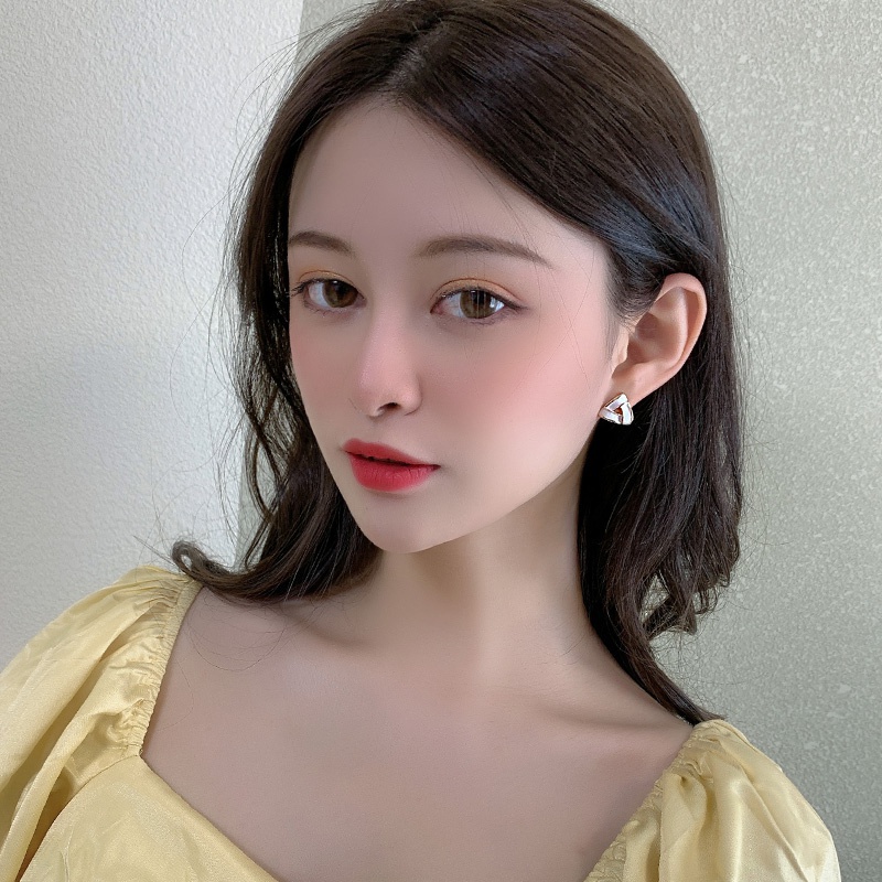 Khuyên Tai Mạ Bạc Thiết Kế Đơn Giản Đa Dạng Phong Cách Hàn Quốc