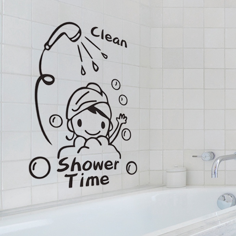 Sticker Dán Tường Họa Tiết Sở Thú Dùng Cho Phòng Tắm