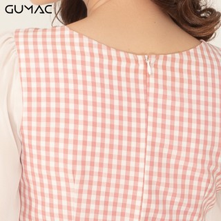 Đầm nữ cổ V phối tay GUMAC DA9100