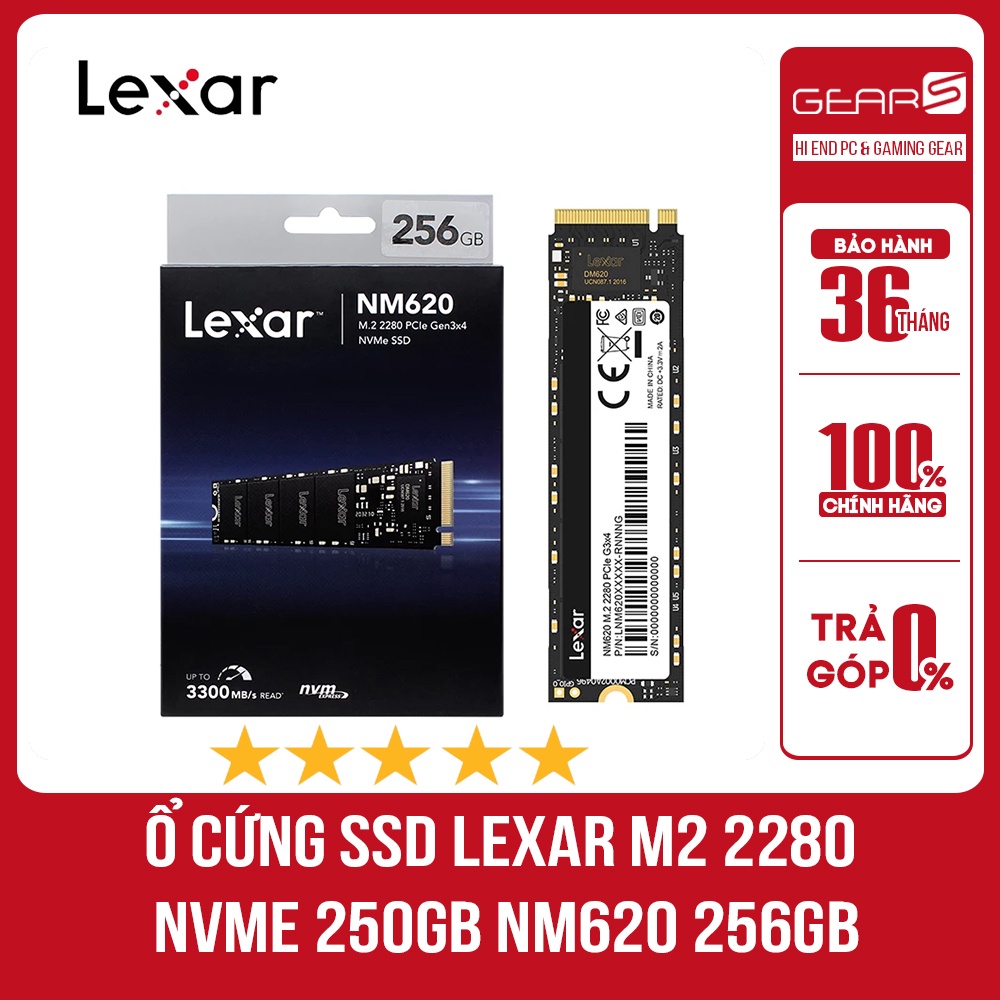 Ổ Cứng SSD LEXAR M2 2280 NVME NM620 256GB - Bảo hành chính hãng Mai hoàng 36 Tháng