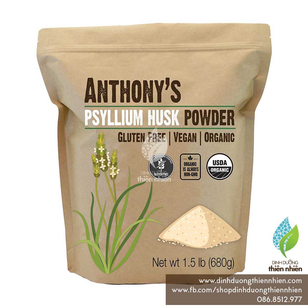 Bột Vỏ Hạt Mã Đề Organic Psyllium Husk Powder, 100g