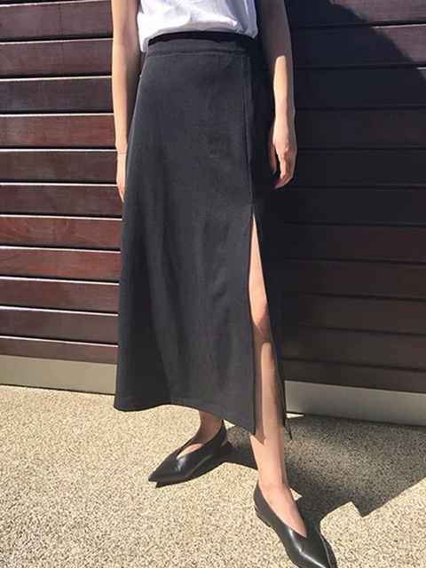 Chân váy midi xẻ tà màu đen cực sexy MV06 | BigBuy360 - bigbuy360.vn