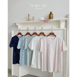 TUBYCATU | Áo thun tay ngắn họa tiết