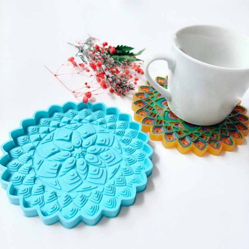 Khuôn silicone làm miếng lót ly resin epoxy DIY thủ công trang trí