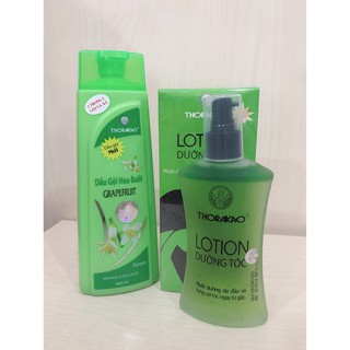 bộ đôi hoàn hảo Dầu gội hoa bưởi – Lotion dưỡng tóc Thorakao 120ml