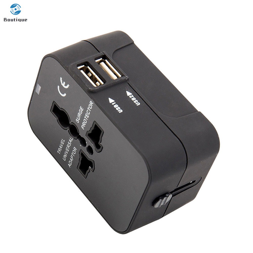 Ổ cắm cường chuyển đổi đa đầu US/EU/UK/AU có 2 cổng USB