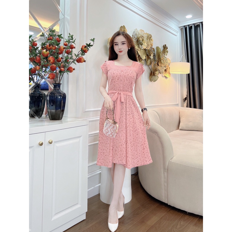 Váy hoa nhí xinh xắn dịu dàng chất voan hàn. Thiết kế SEIN mã V22