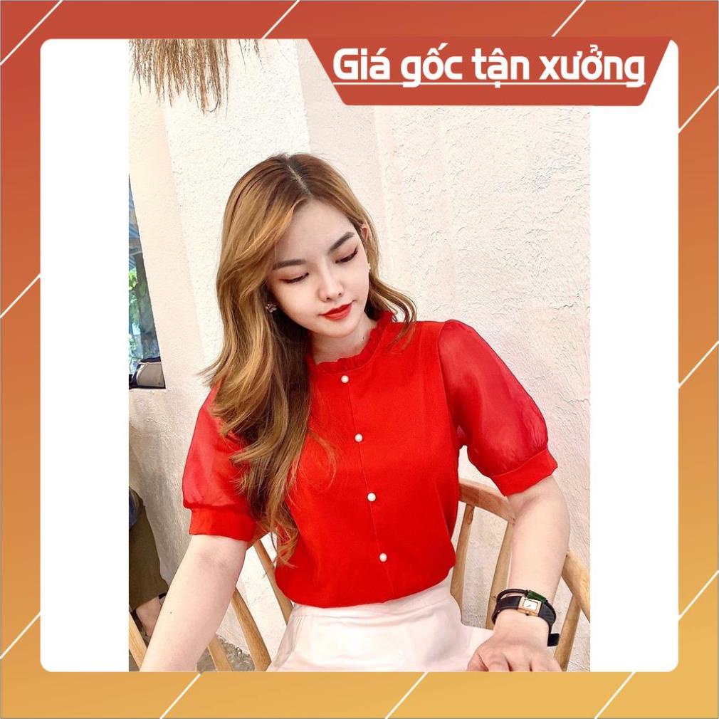 [Chất lượng số 1] Áo sơ mi nữ cổ sếp ly thời trang tay lưới Gloria GL34 | BigBuy360 - bigbuy360.vn