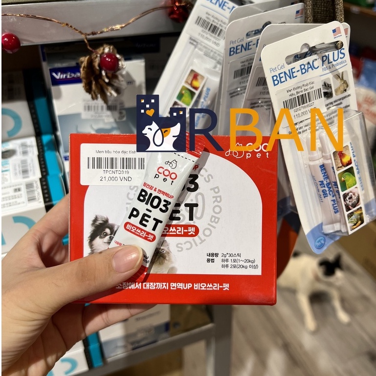 𝗨𝗿𝗯𝗮𝗻_𝗕𝗶𝗼𝟯 𝗣𝗲𝘁_Men vi sinh hỗ trợ hệ tiêu hóa cho chó mèo 2g_Hàn Quốc
